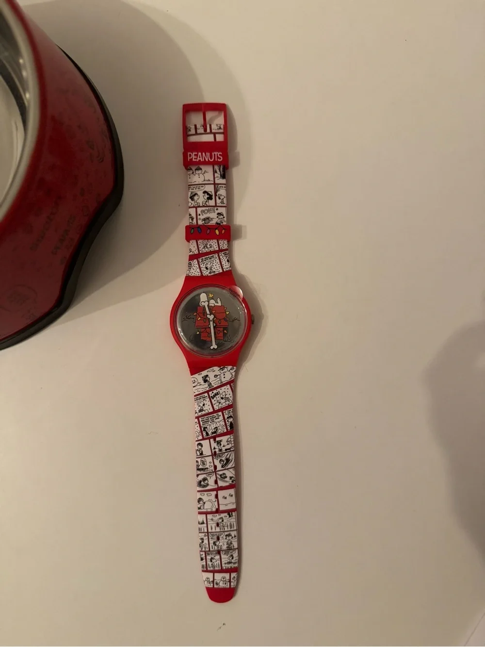 Swatch + Peanuts Snoopy Watch And Dog Bowl Limited Edition Holiday Set